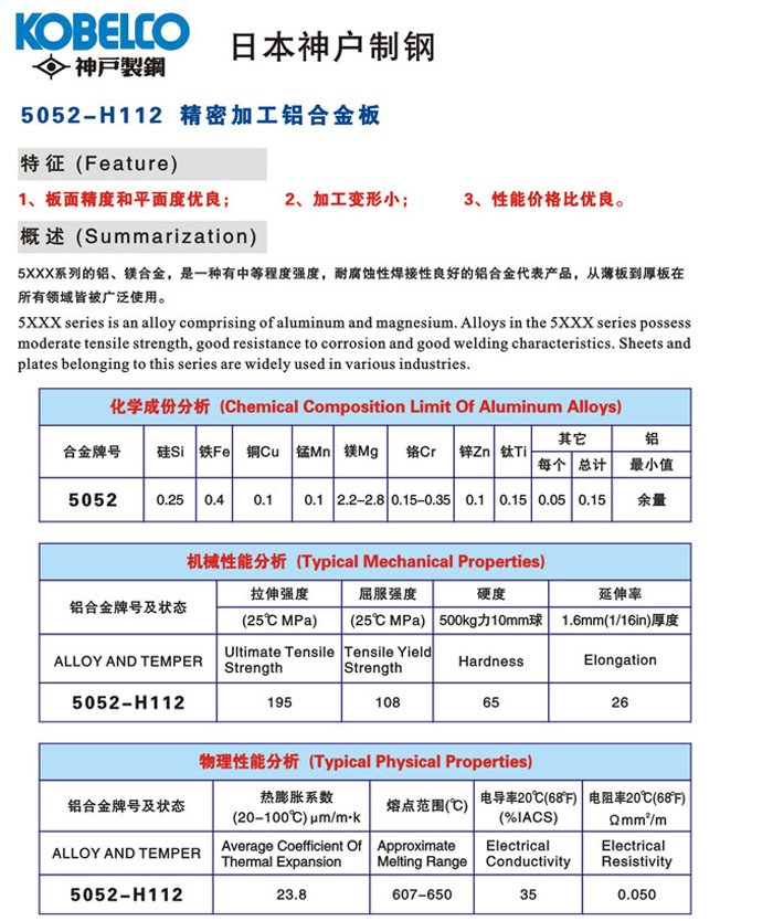 神户制钢超平铝板